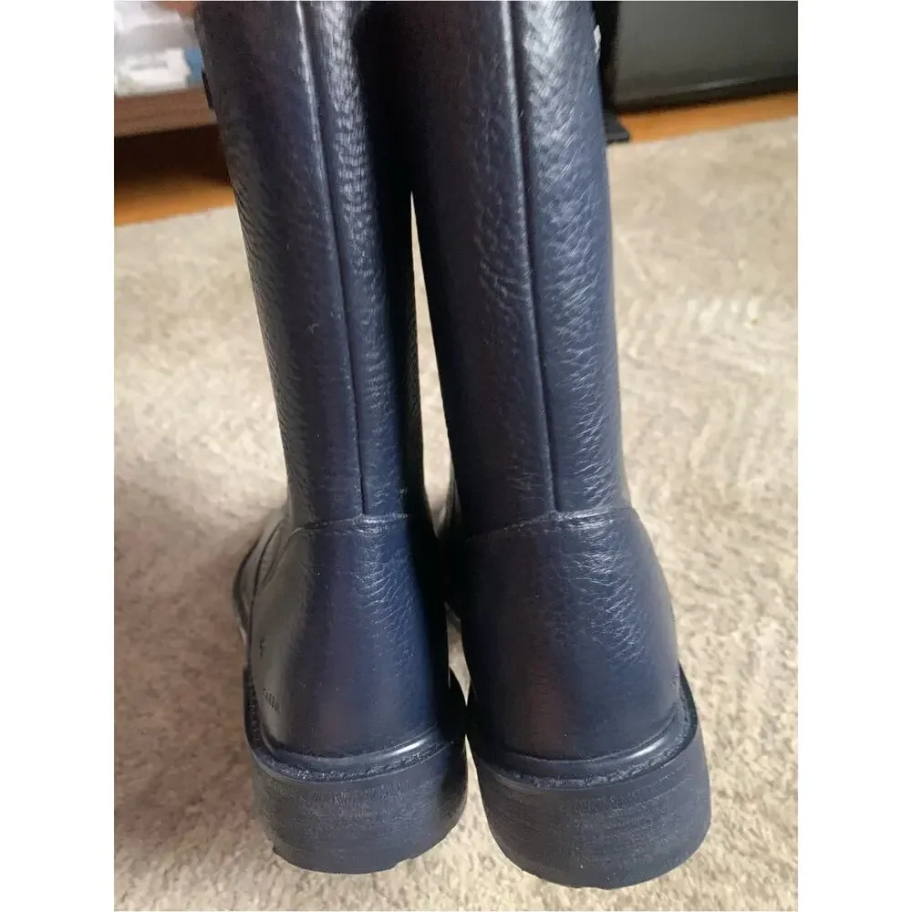 Emu Navy Leather Mid-Calf Boots